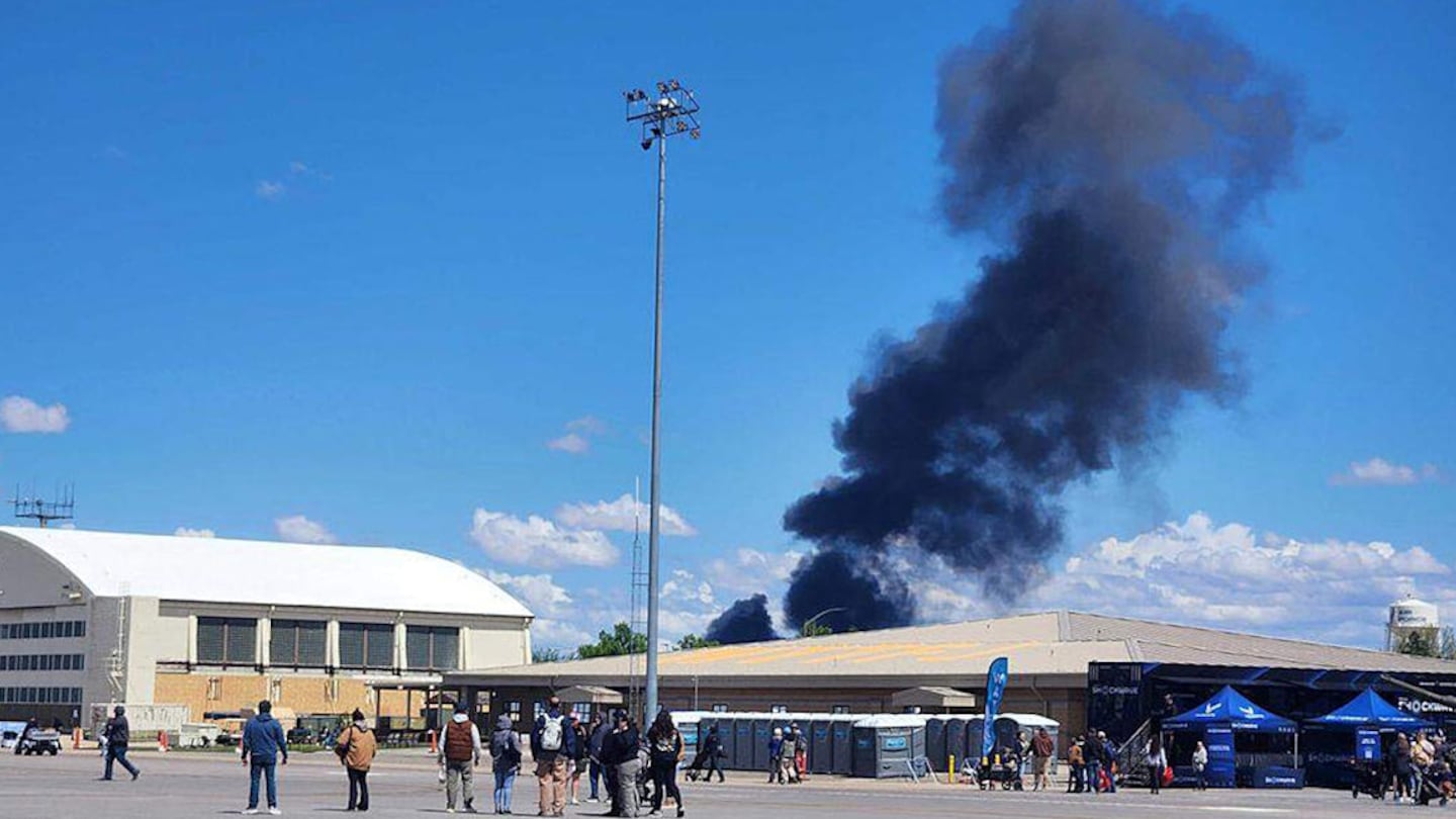 Rescue crews responded to a crash during the Gunfighter Skies air show at Idaho's Mountain Home Air Force Base.