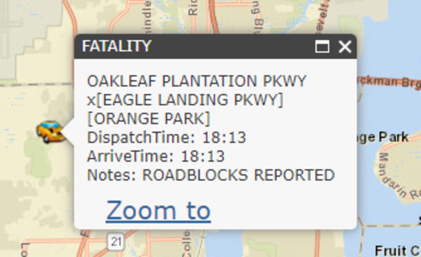 A fatal crash happened in Orange Park on Friday evening.