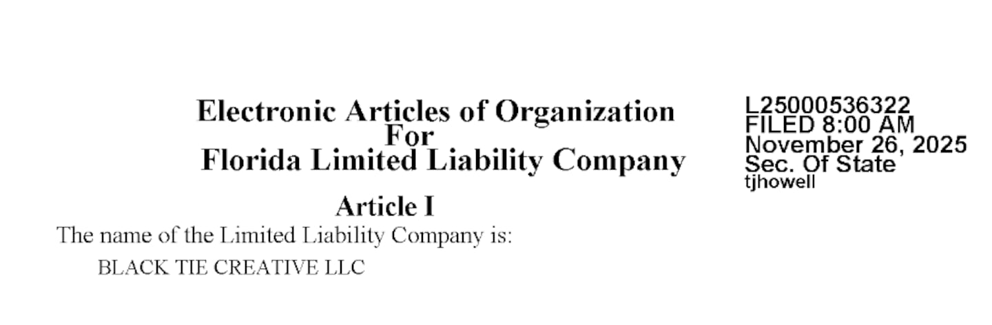 Black Tie Creative forms