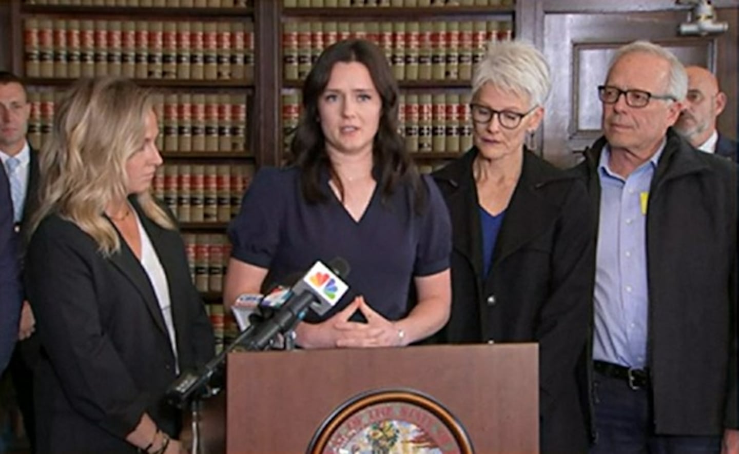 Kirsten Bridegan, Jared Bridegan’s widow, read the a statement during the announcement of Mario Fernandez Saldana’s arrest in her husband's death.