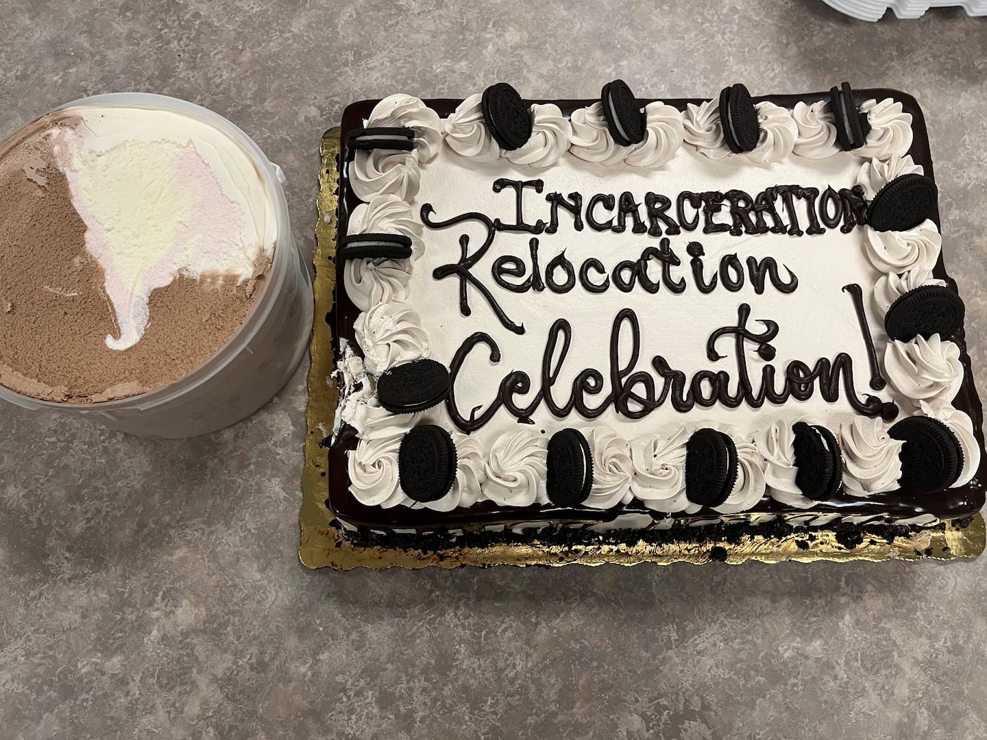 The Nassau County Jail celebrated Kimberly Kessler leaving to start her life sentence with cake and ice cream.