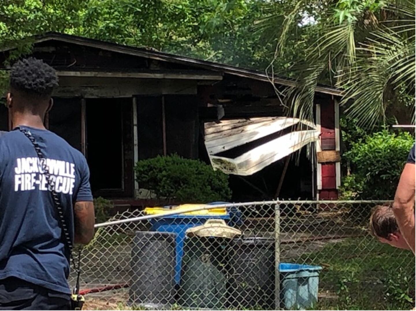 Jacksonville firefighter taken to hospital after fire on Restlawn Drive