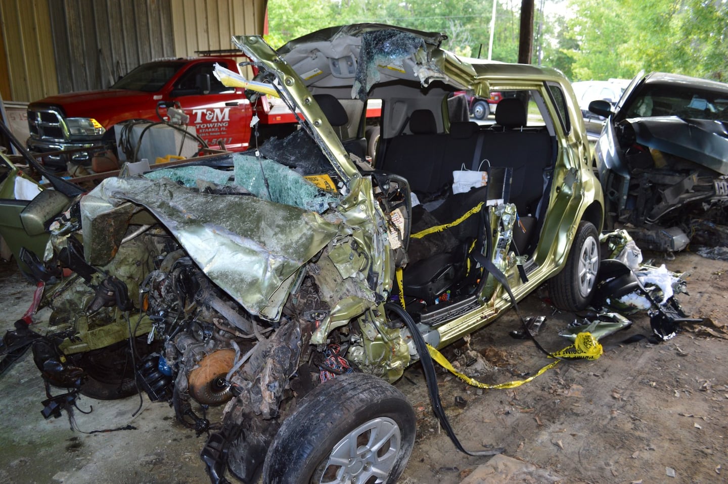 We obtained images of Sharon Johnson’s crippled vehicle taken after the collision with Union Correctional Institution employee Justin Stone, who was driving home from the prison at the time of the accident.