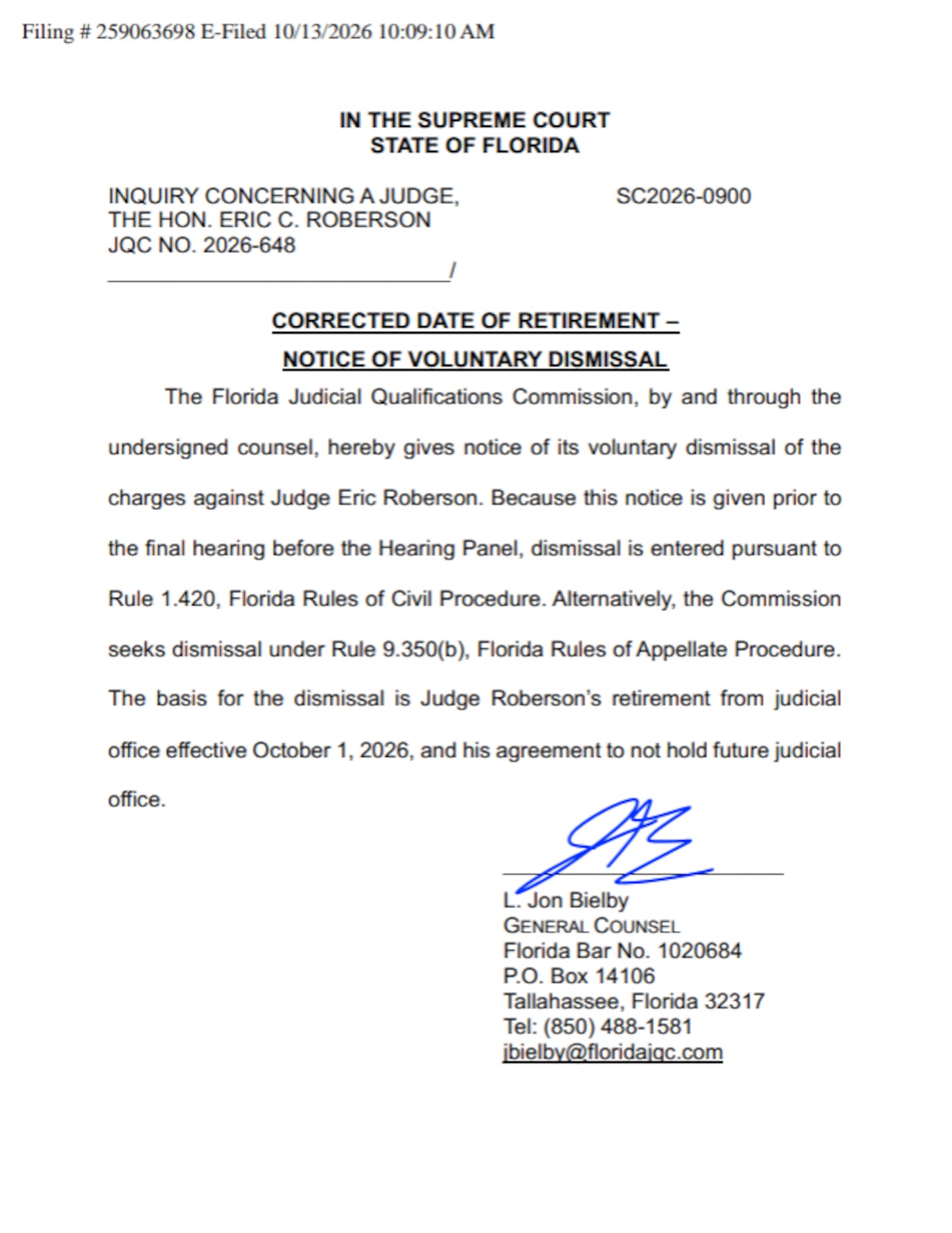 Judge Eric Roberson retires