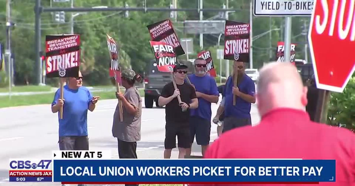 Local union workers at Breakthru Beverage go on strike
