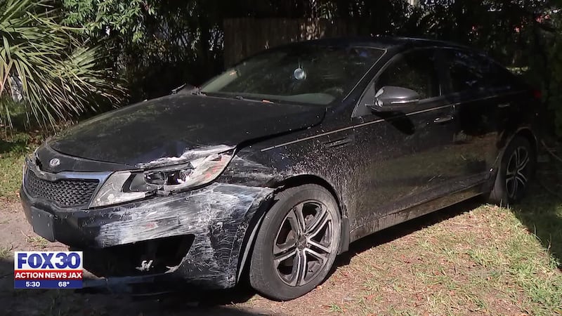 Jacksonville DoorDash driver says his car was stolen and seriously damaged in a police chase