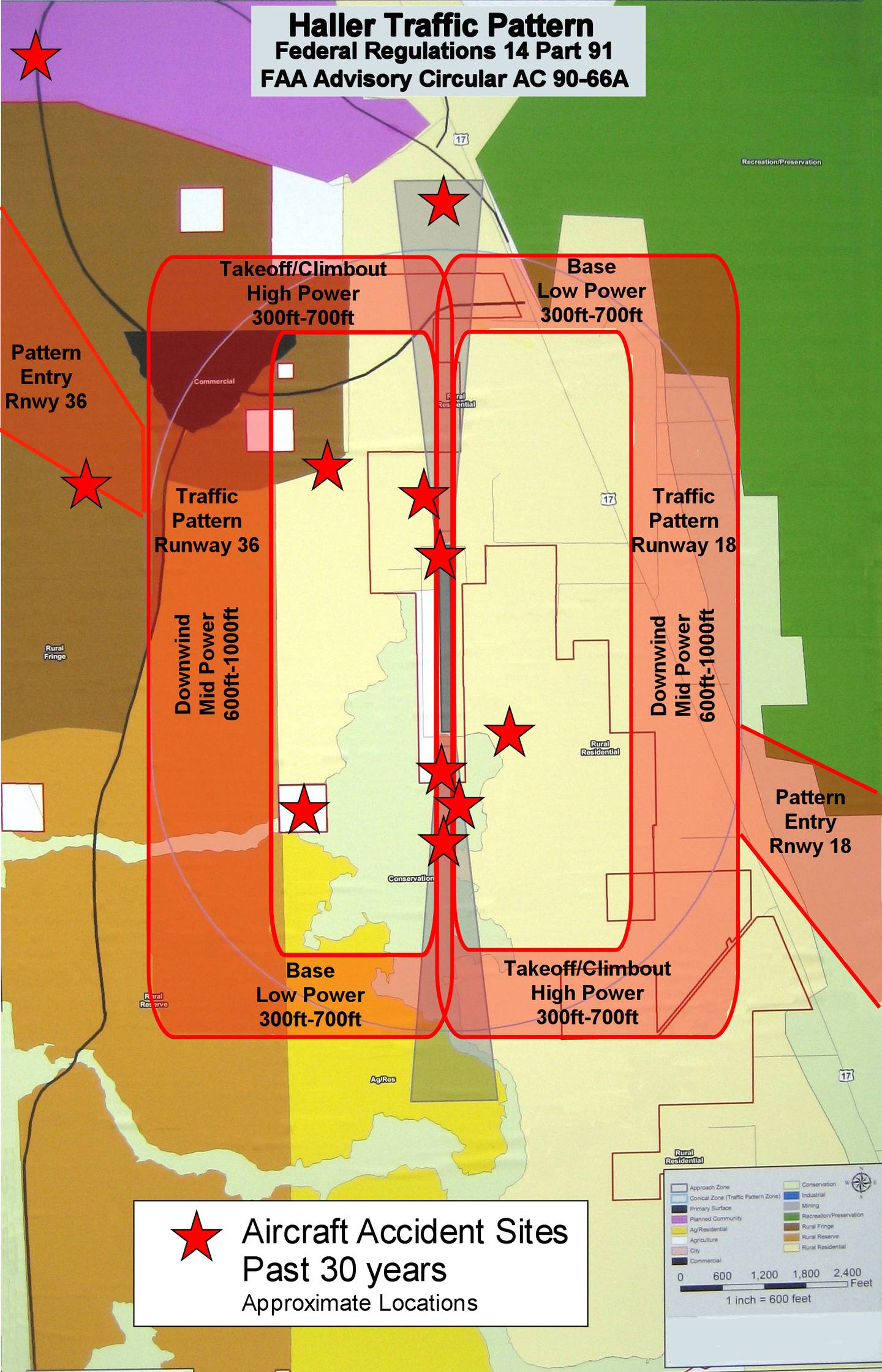 Haller Airport accident sites over the past 30 years