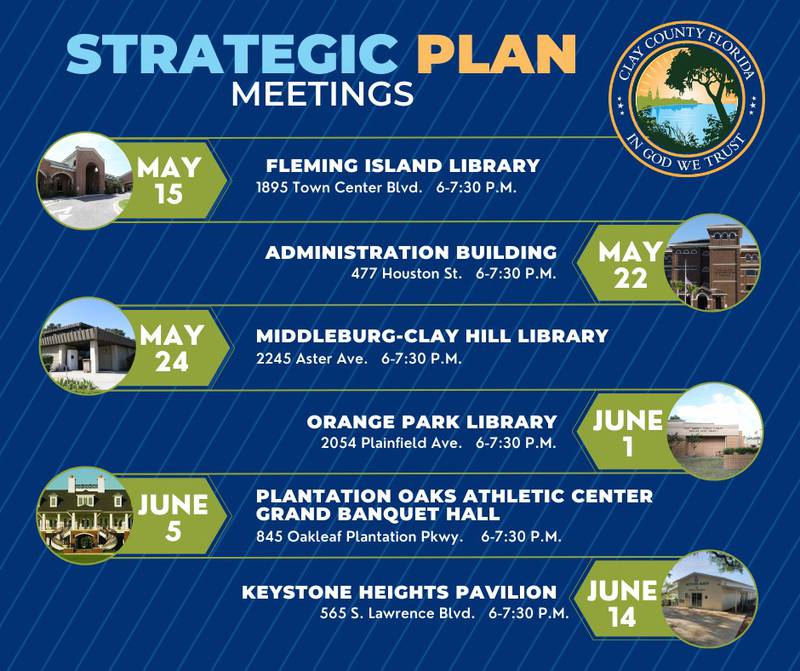 The county to hold 5 more meetings on the future of Clay.
