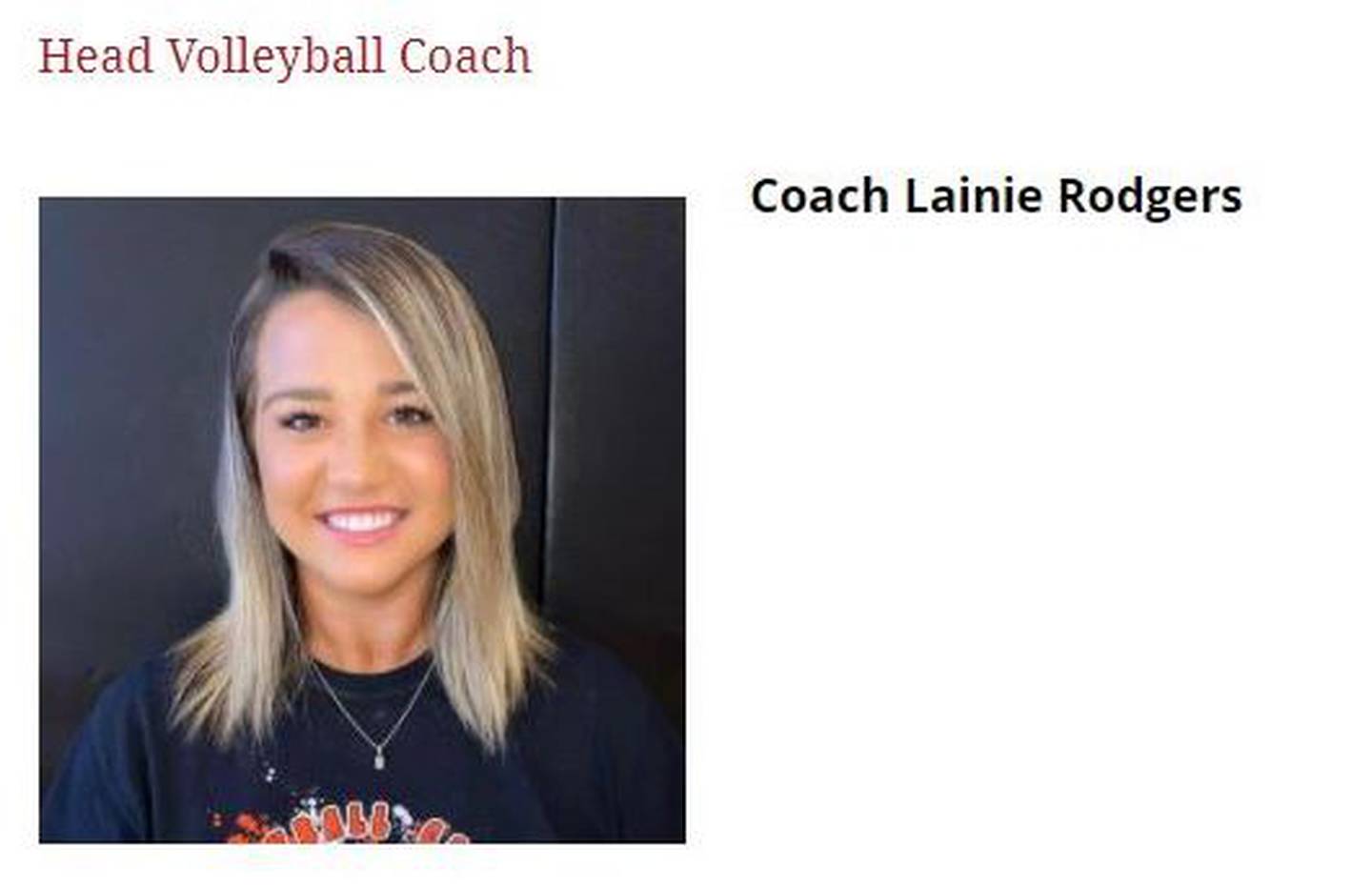 Lainie Rodgers is listed as the Head Volleyball Coach on Bradford High School's website.