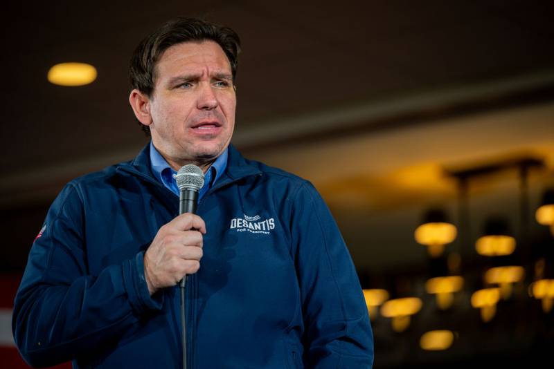 ROCKINGHAM COUNTY, NEW HAMPSHIRE - JANUARY 17: Republican presidential candidate, Florida Gov. Ron DeSantis speaks to supporters at LaBelle Winery on January 17, 2024 in Rockingham County, New Hampshire. DeSantis, who finished second behind frontrunner, former U.S. President Donald Trump in this week's Iowa caucuses, is campaigning in New Hampshire ahead of that state's primary on January 23 before moving on to South Carolina on Friday. (Photo by Brandon Bell/Getty Images)
