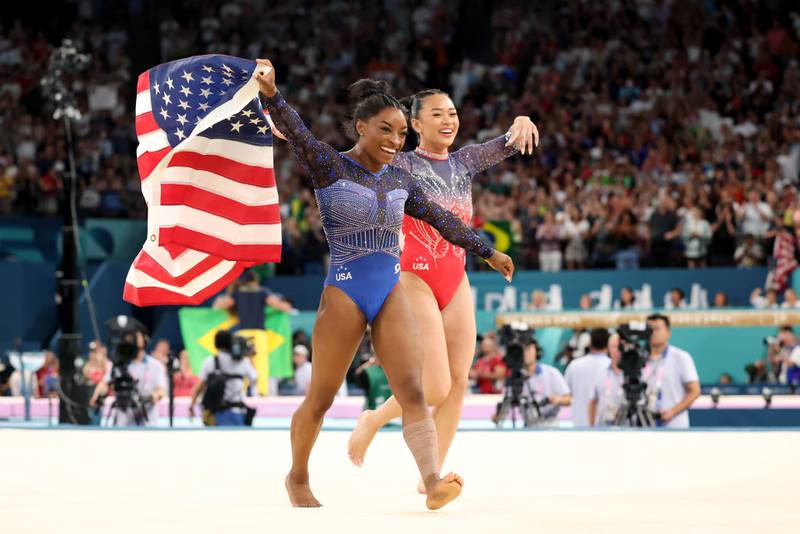 Simone Biles and Suni Lee