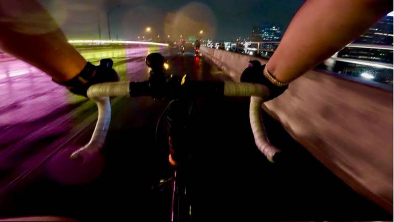 The Acosta Bridge was lit up Tuesday night in gold and orange to shine a light on pediatric cancer. “Team Joe Strong” rode bicycles across the bridge in memory of Joe Dewaele.