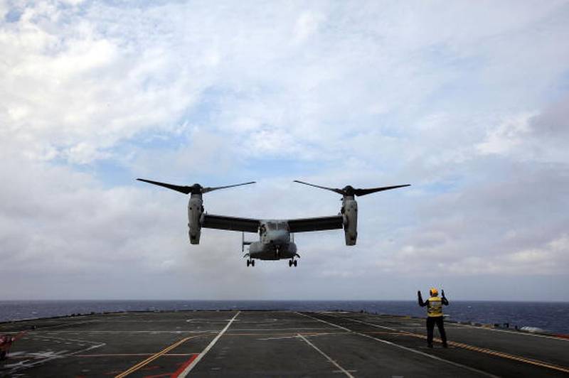 The V-22 Osprey which was carrying six people, went down about 2 miles from Yakushima island, according to the Japanese Coast Guard.