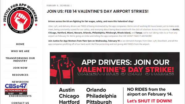 Rideshare drivers strike at airports across the U.S. for better pay