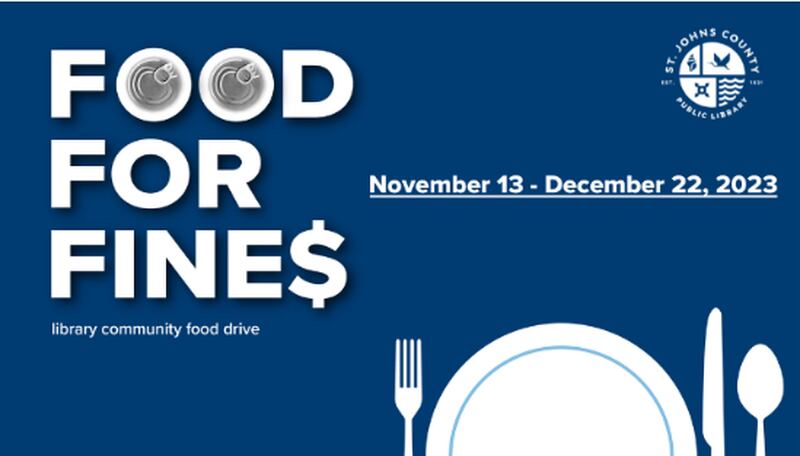 Donate food for those in need and get money removed off your library book fines.