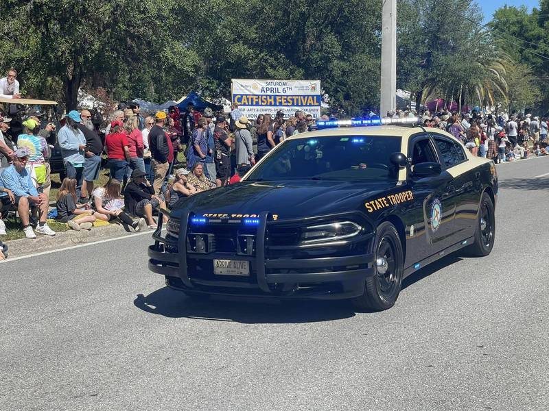 The Florida Highway Patrol made a stop at this year's Catfish Festival in Crescent City.