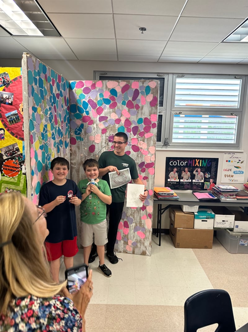 Mrs. Laberis and the elementary school teacher, Mrs. Belvins said they plan to turn this into a tradition, and it was the perfect blend of art classes coming together.
