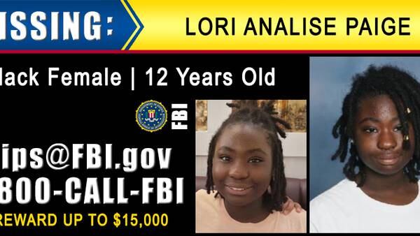FBI offering up to $15K to help find missing 12-year-old from Tallahassee