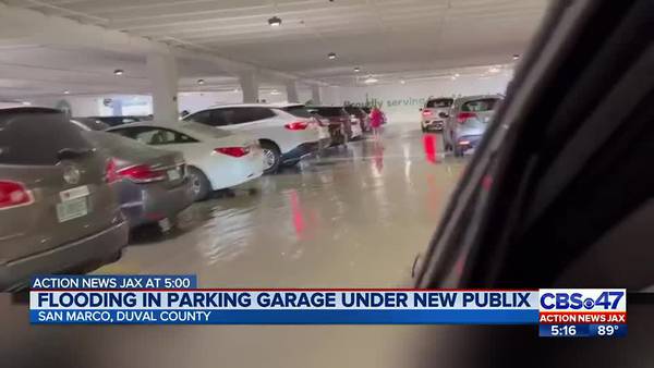 Flooding in parking garage under new Publix